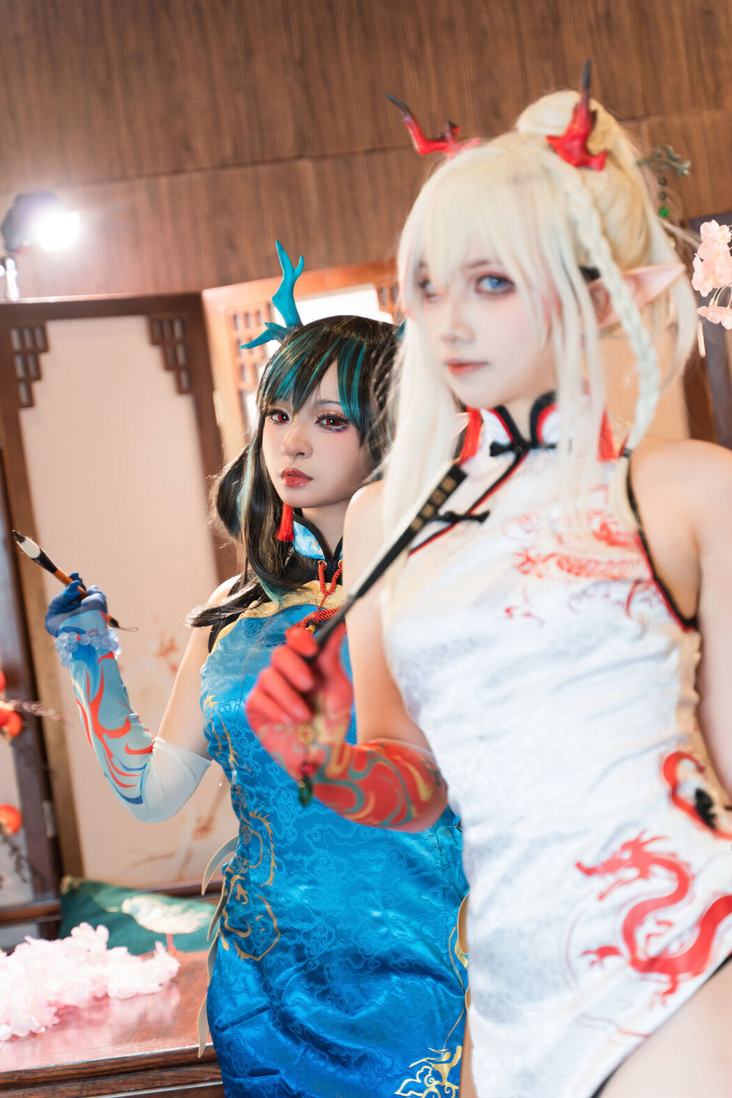 Coser@小和甜酒 And 橙风千雅 – 明日方舟年夕旗袍双人御守 Part2