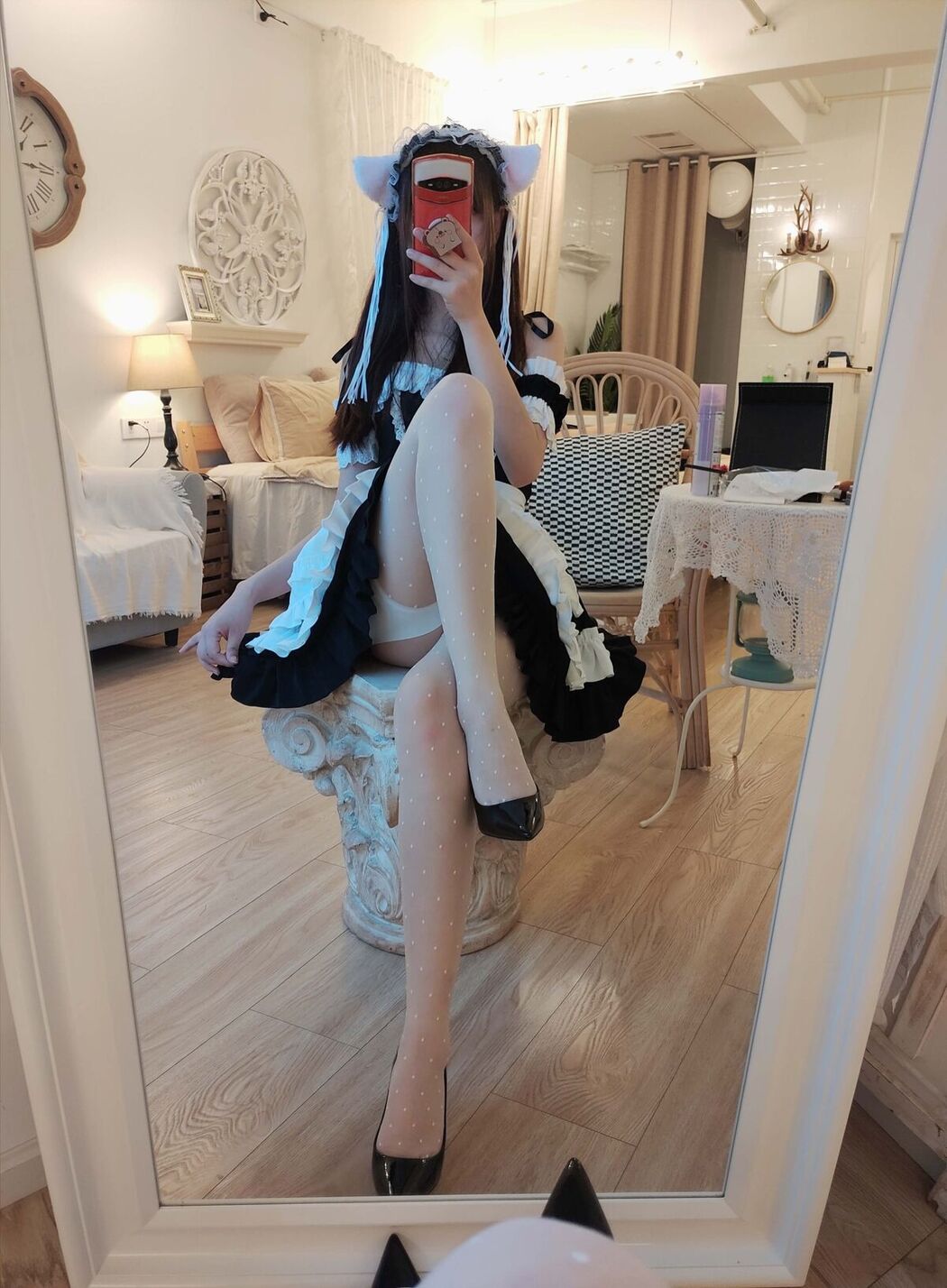 Coser@雪琪SAMA – 对镜女仆