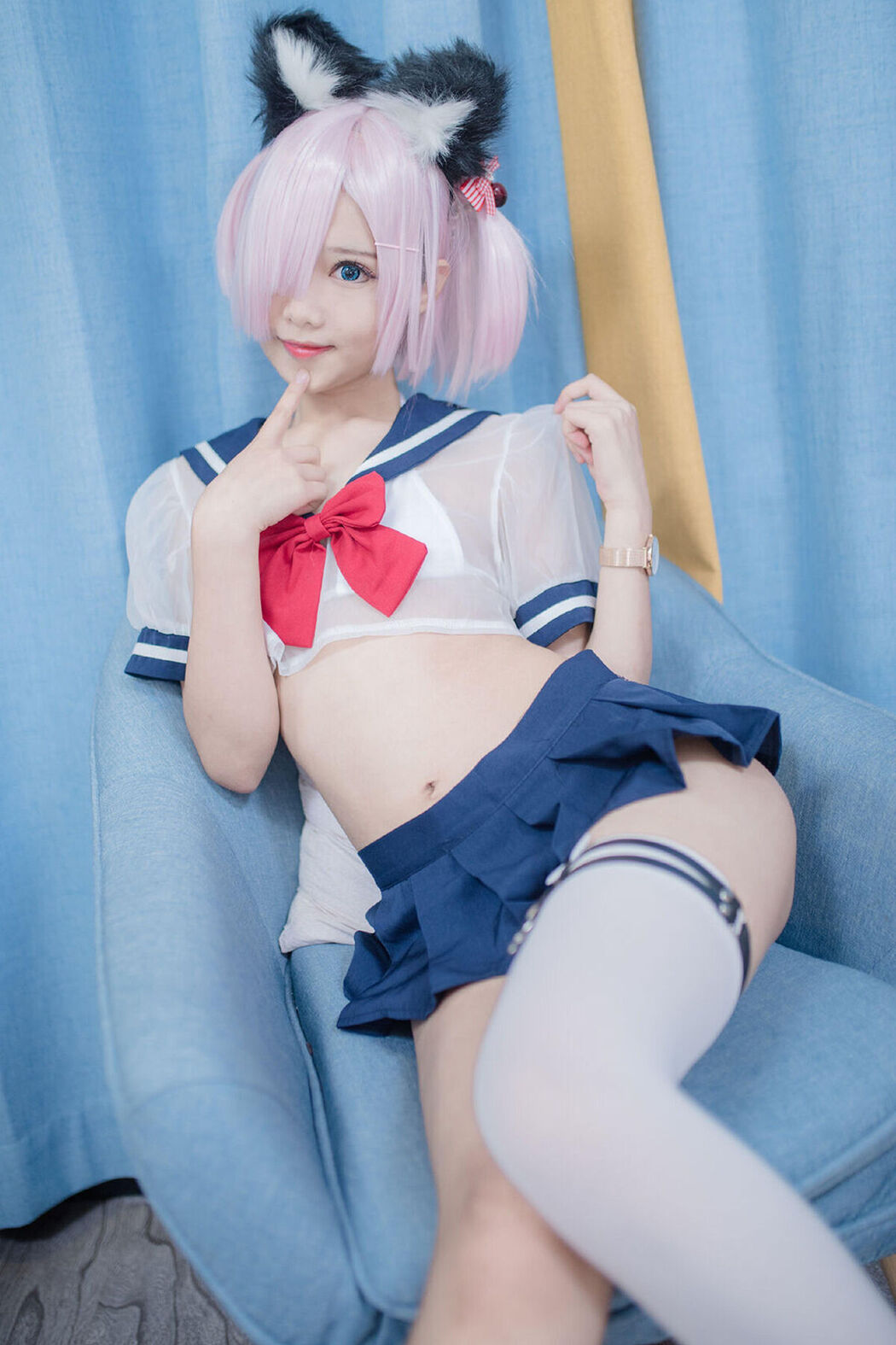 Coser@羽天shine – 猫耳JK Cover Photo