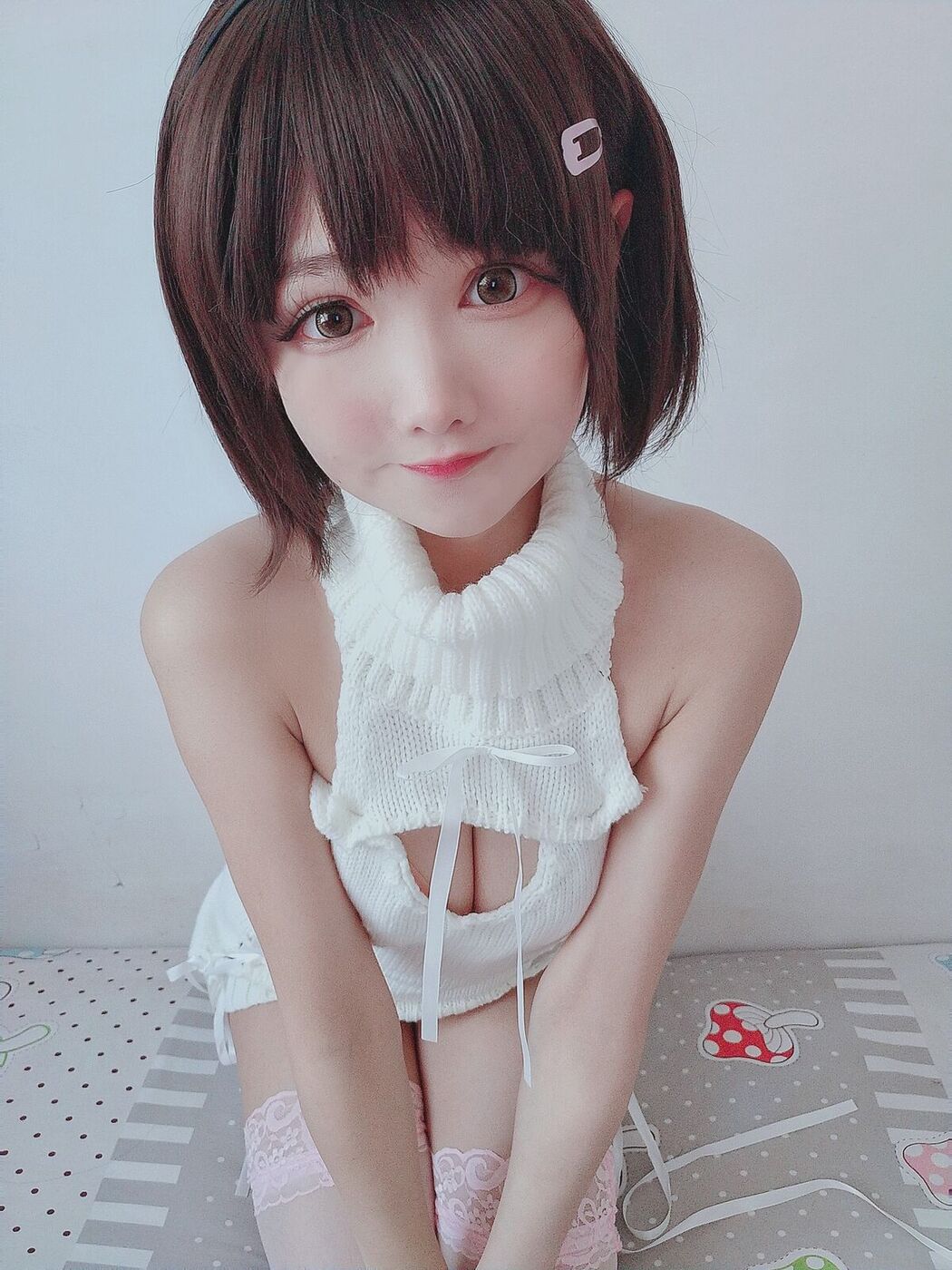 Coser@羽天shine – 白丝白色毛衣 Part1