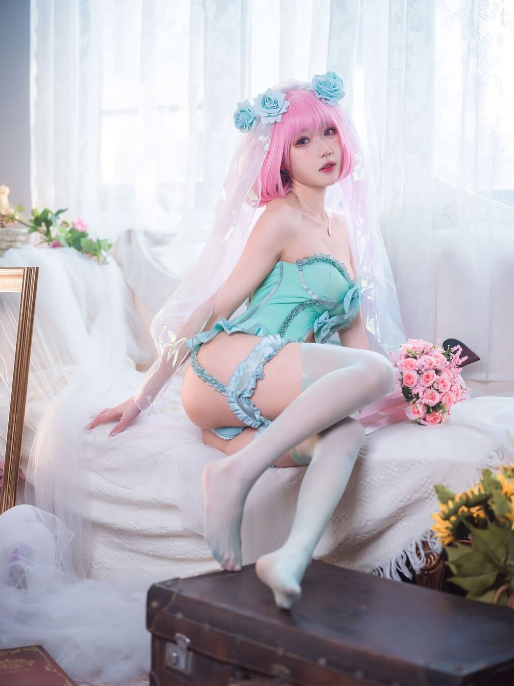 Coser@阿包也是兔娘 – 王女梦梦 婚纱内衣