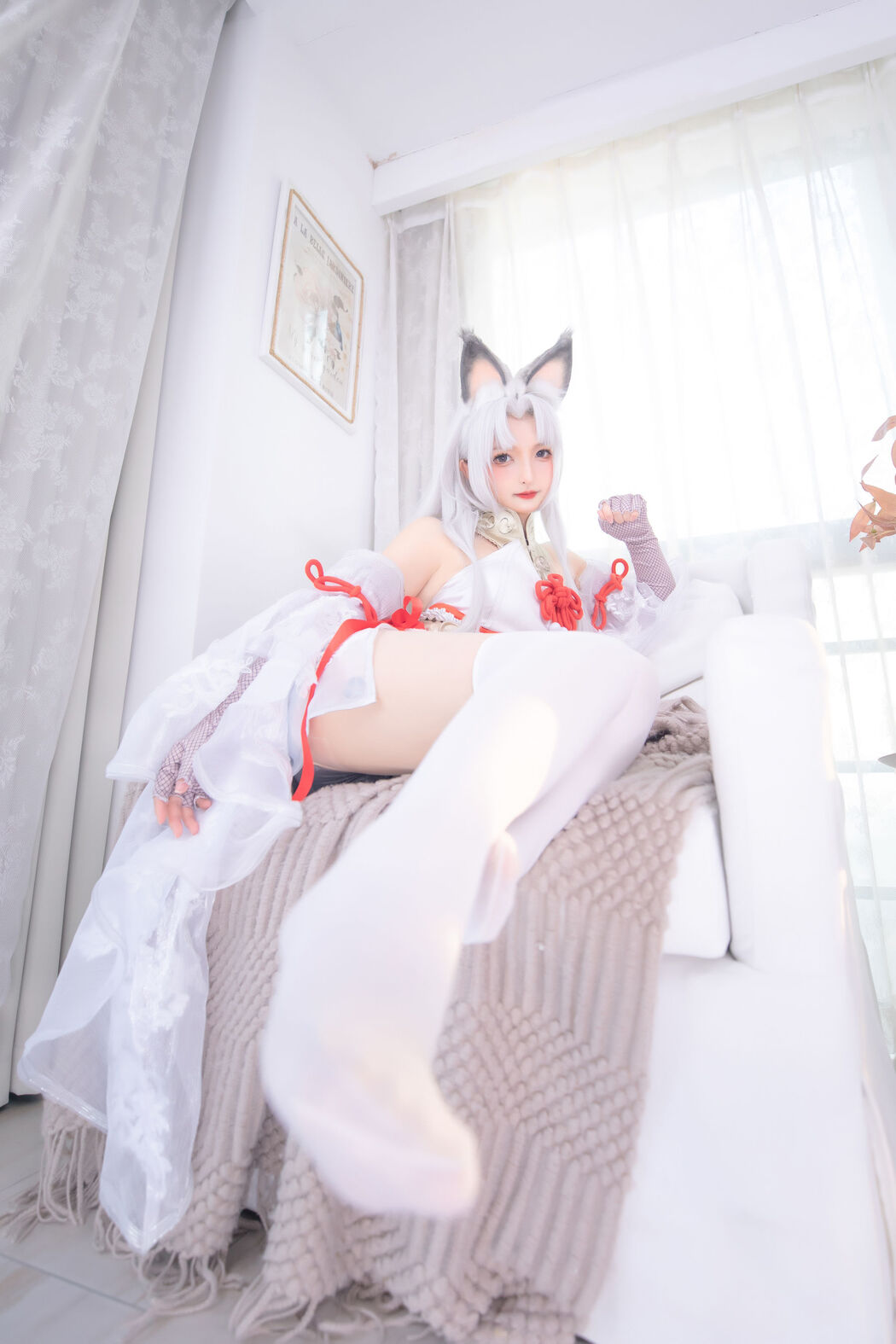 [Internet Celebrity COS] Lolita God Ban Zhendong White Silk Walnut