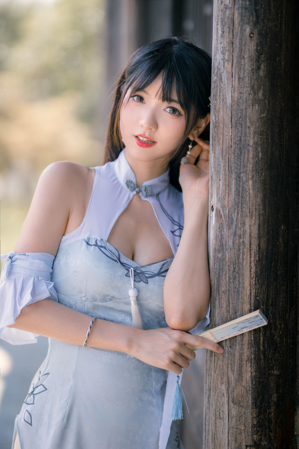 [Welfare COS] Cute girl Lu Qingqing kyokyo - blue cheongsam