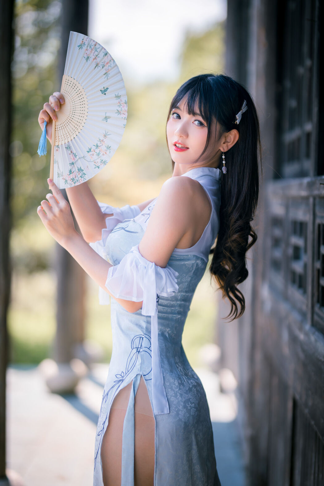 [Welfare COS] Cute girl Lu Qingqing kyokyo - blue cheongsam