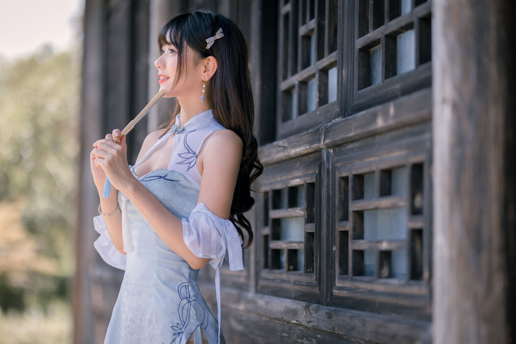 [Welfare COS] Cute girl Lu Qingqing kyokyo - blue cheongsam