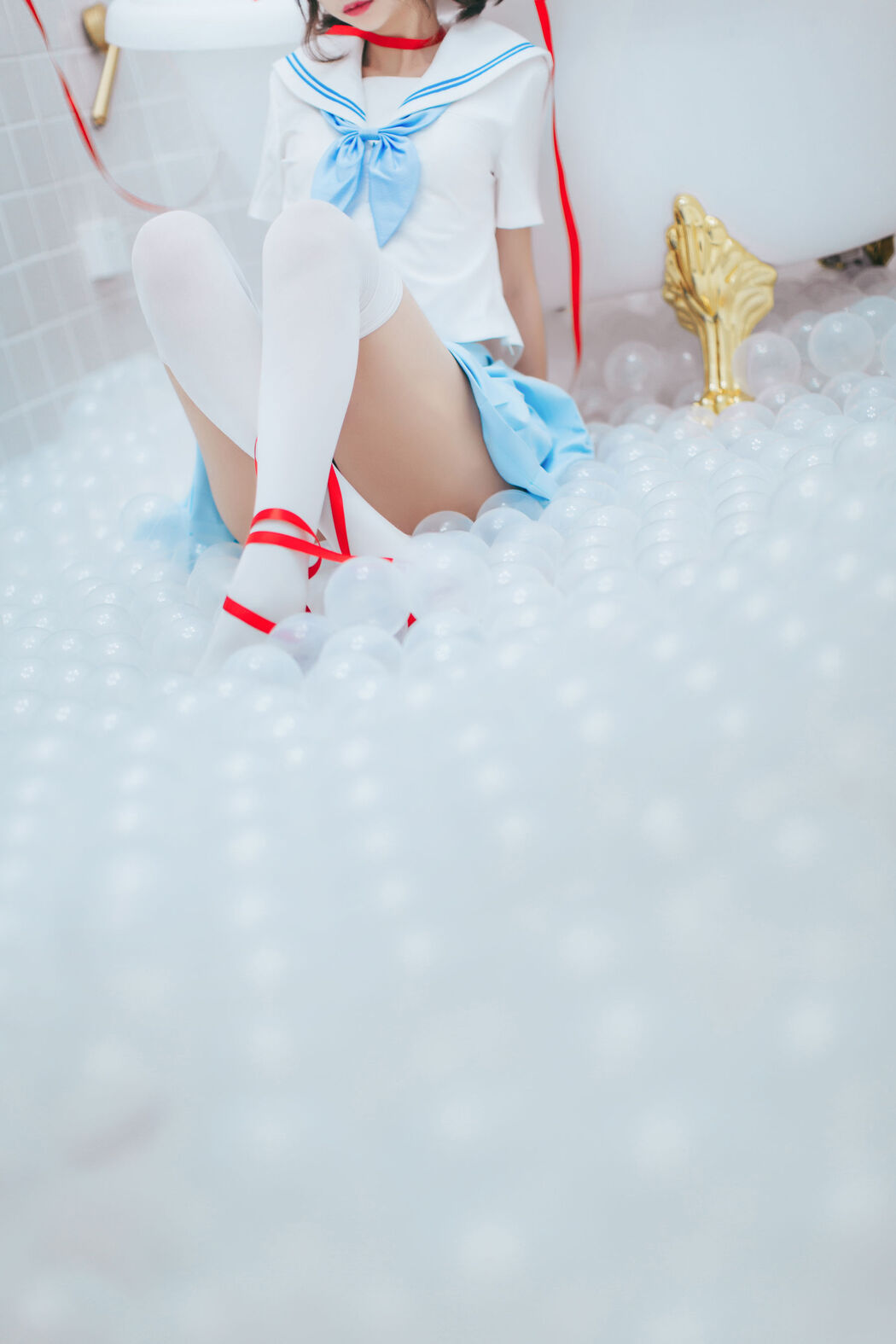 Crazy Cat ss "Pajamas and Sailor Suit in Bathroom" [Lolita COS]