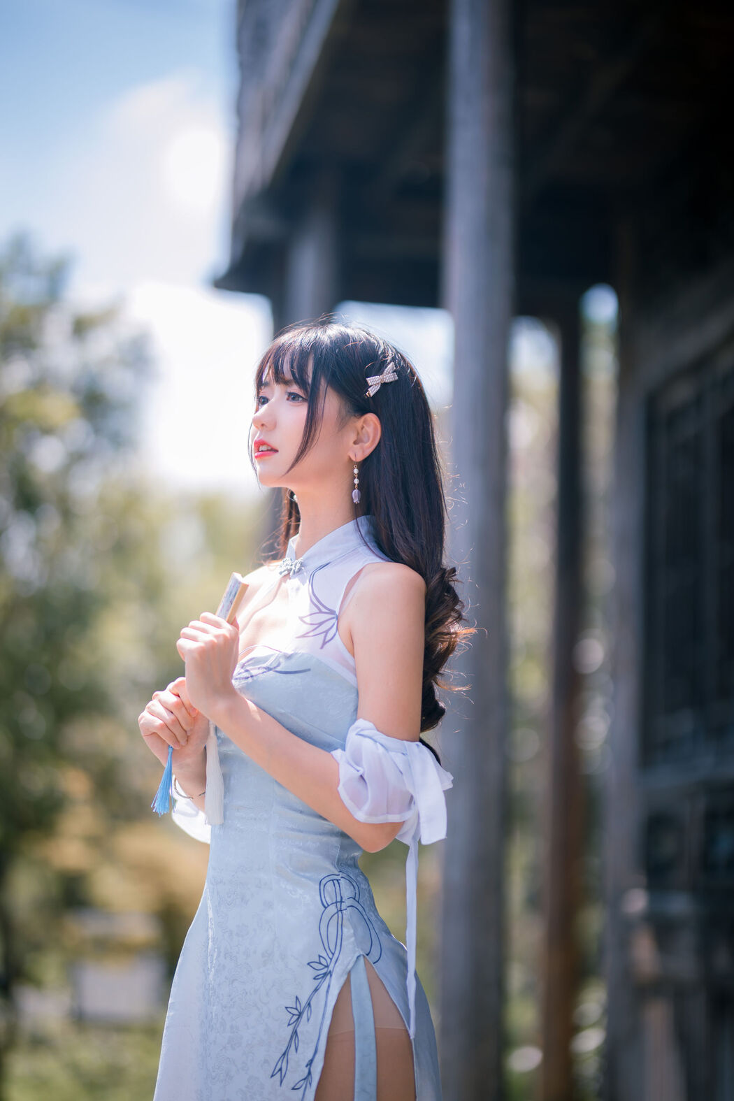 [Welfare COS] Cute girl Lu Qingqing kyokyo - blue cheongsam