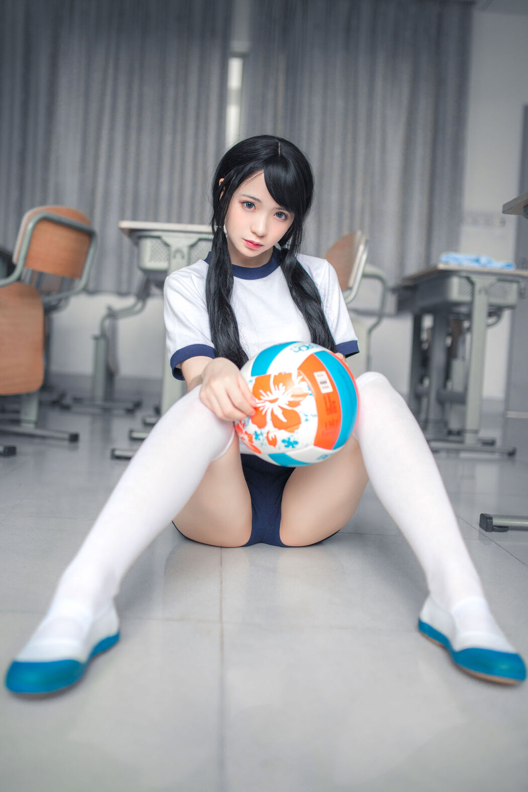 Crazy Cat ss "Gymsuit White Silk" [Lolita COS]