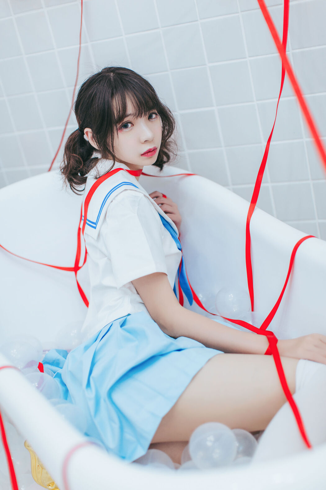 Crazy Cat ss "Pajamas and Sailor Suit in Bathroom" [Lolita COS] Cover Photo