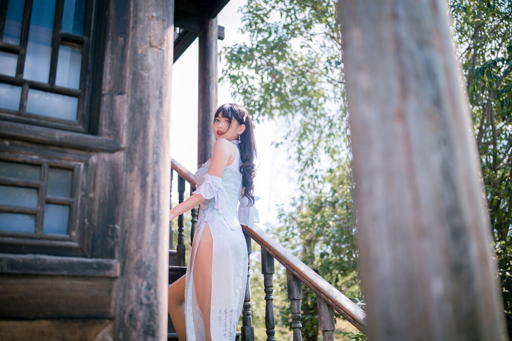 [Welfare COS] Cute girl Lu Qingqing kyokyo - blue cheongsam