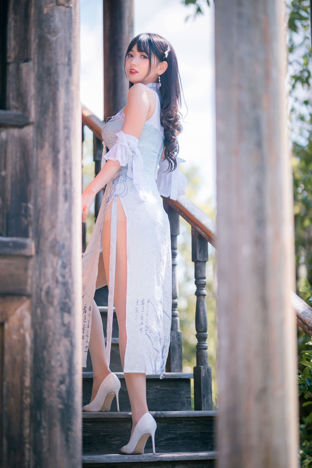 [Welfare COS] Cute girl Lu Qingqing kyokyo - blue cheongsam