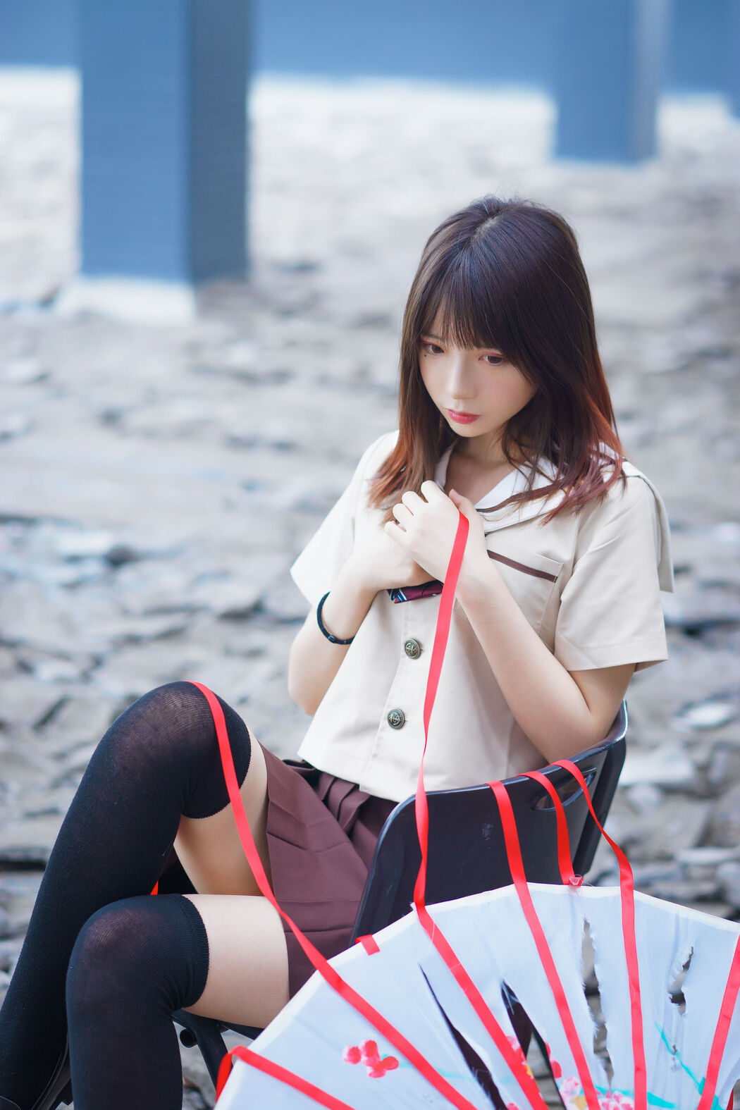 Crazy Cat ss "Rhapsody in Stockings (Umbrella)" [Lolita COS]