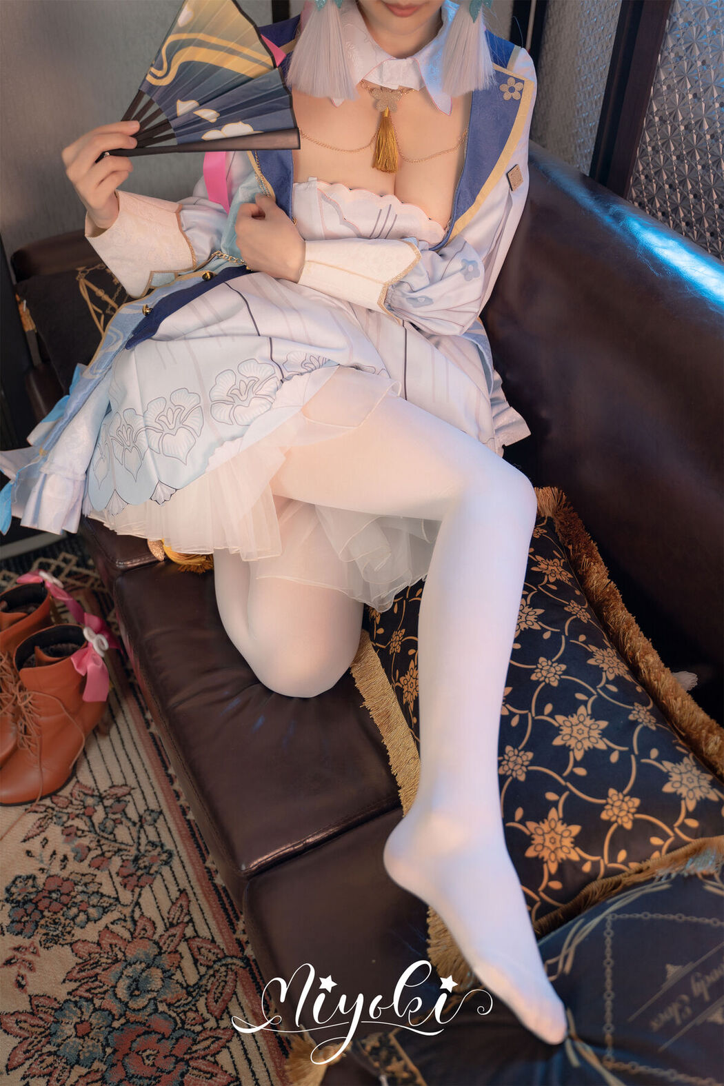 Coser@铃木美咲 Misaki Suzuki &#8211; 神里绫华 花时来信 性感美腿 少女白丝 玲珑小脚榨精 清纯反差