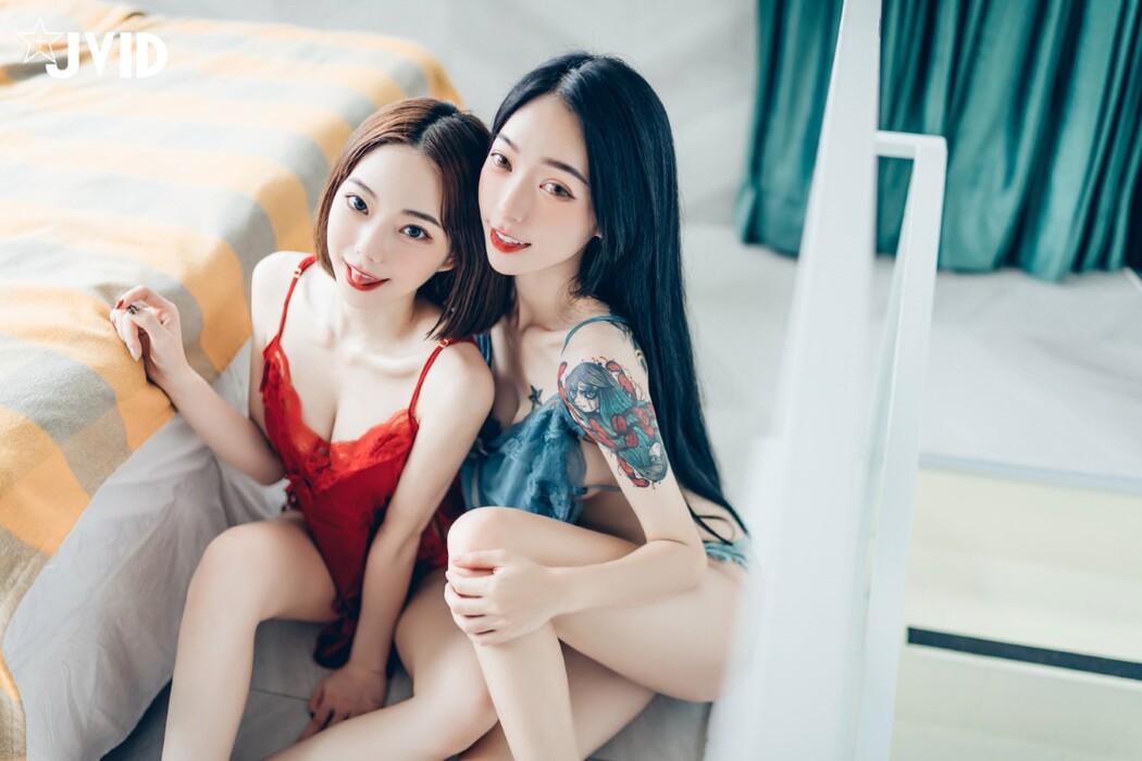 JVID 2022.02.14 Piao Piao 飄飄 And Jiu Jiu 啾啾 – Celebrate Valentines Day With Goddess Sisters A