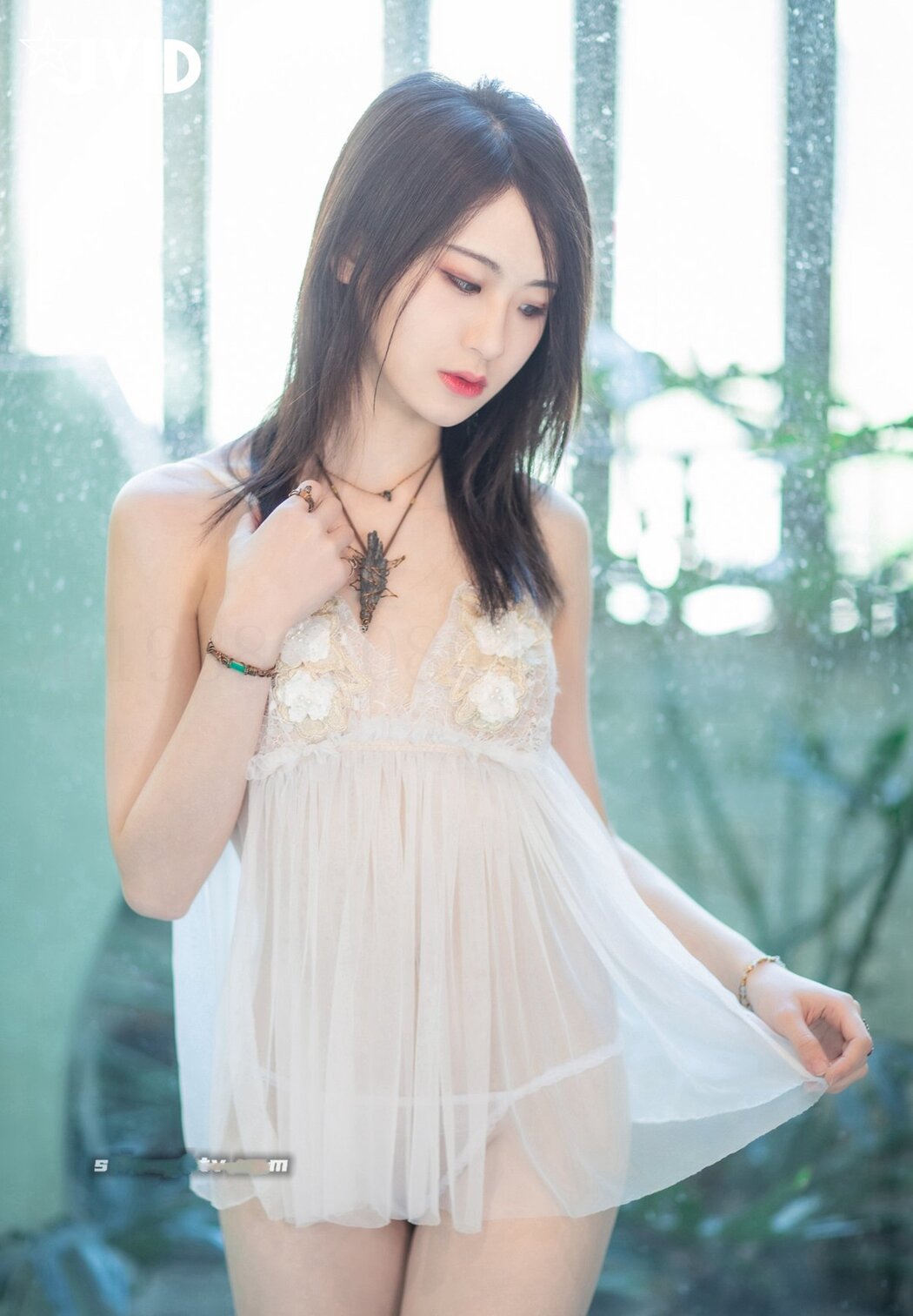 JVID A Li 阿黎 – White Lace Pajamas B