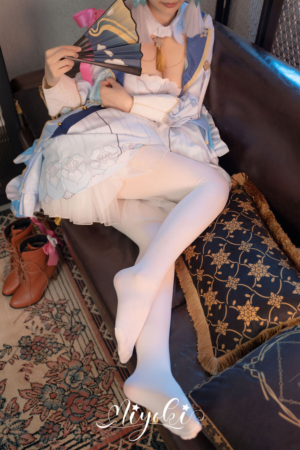 Coser@铃木美咲 Misaki Suzuki &#8211; 神里绫华 花时来信 性感美腿 少女白丝 玲珑小脚榨精 清纯反差