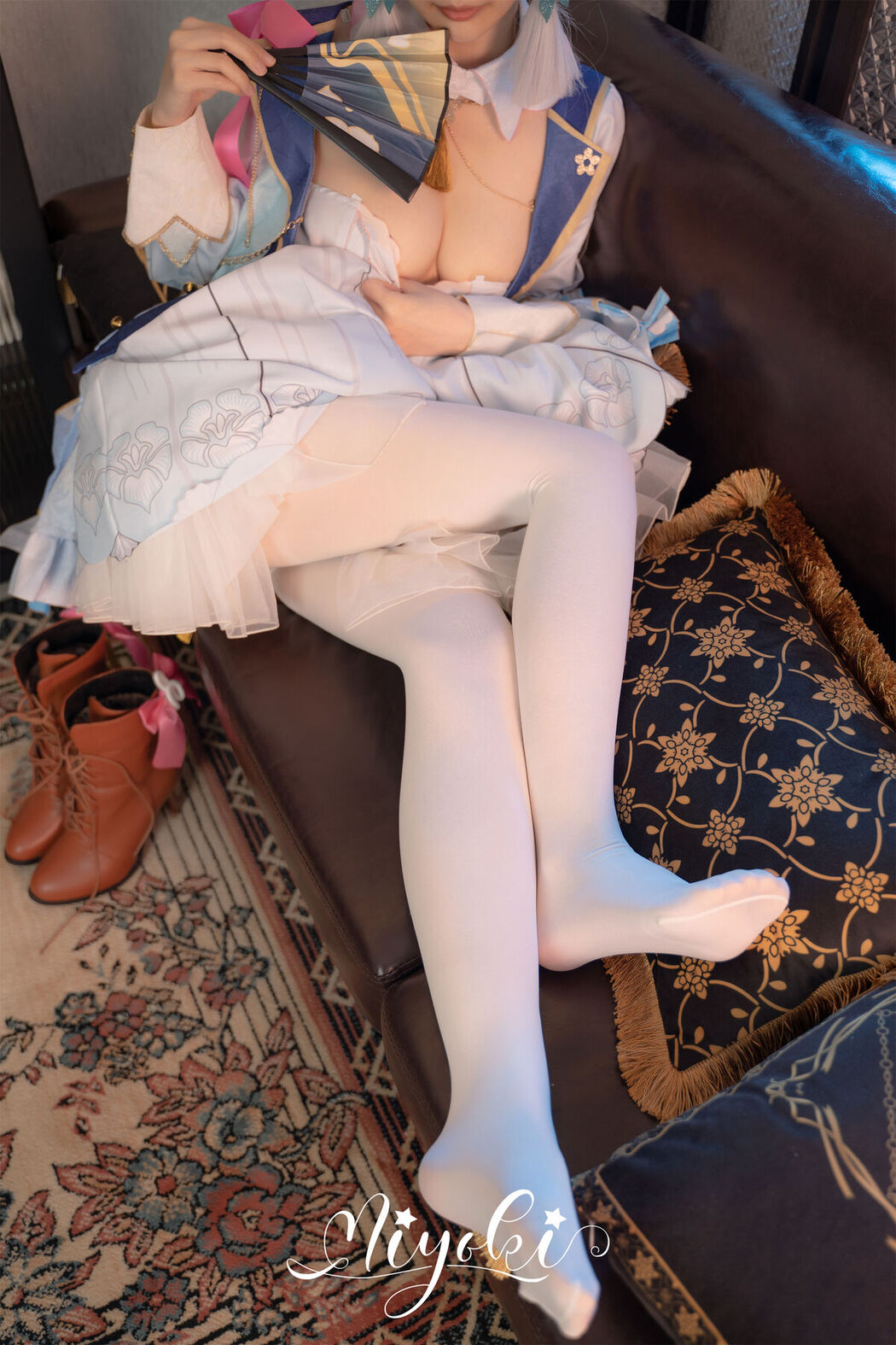 Coser@铃木美咲 Misaki Suzuki &#8211; 神里绫华 花时来信 性感美腿 少女白丝 玲珑小脚榨精 清纯反差