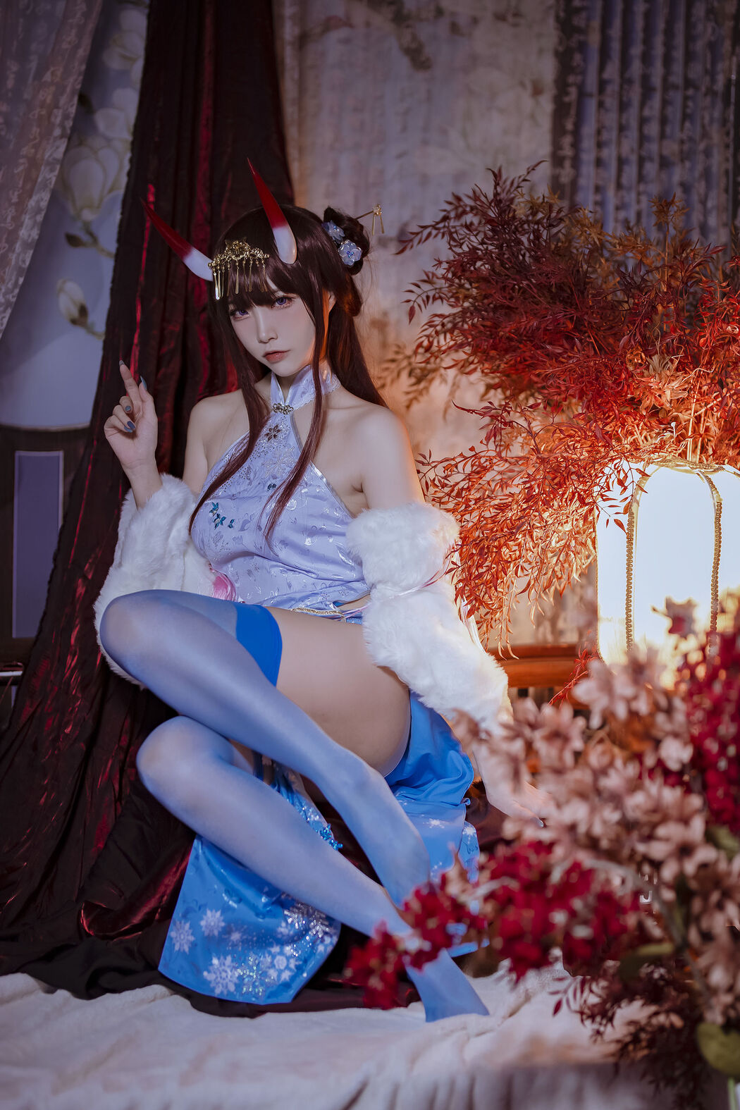 [COS Welfare] Popular Coser Nizo Nisa - Azur Lane Noshiro Cheongsam