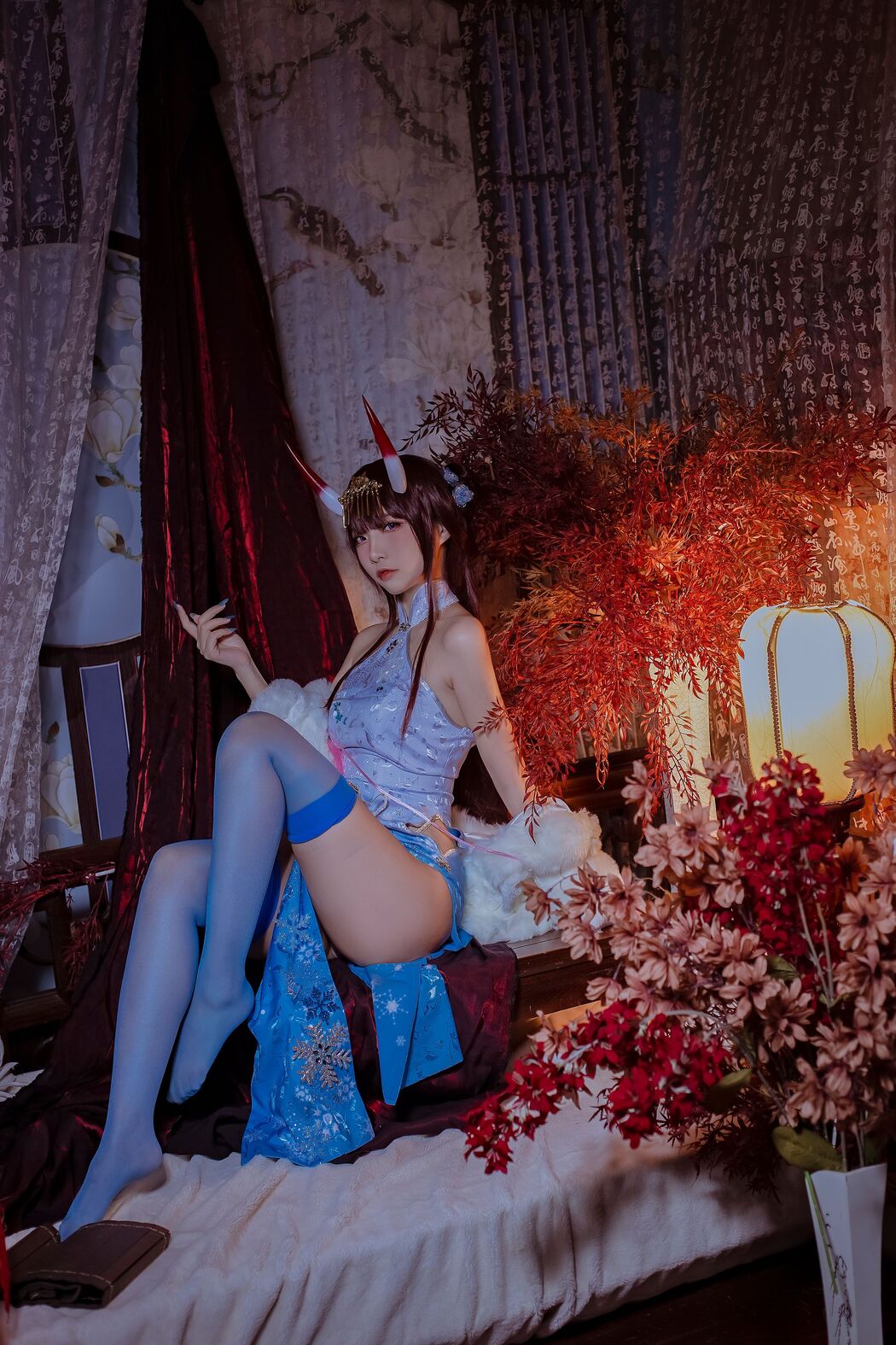 [COS Welfare] Popular Coser Nizo Nisa - Azur Lane Noshiro Cheongsam