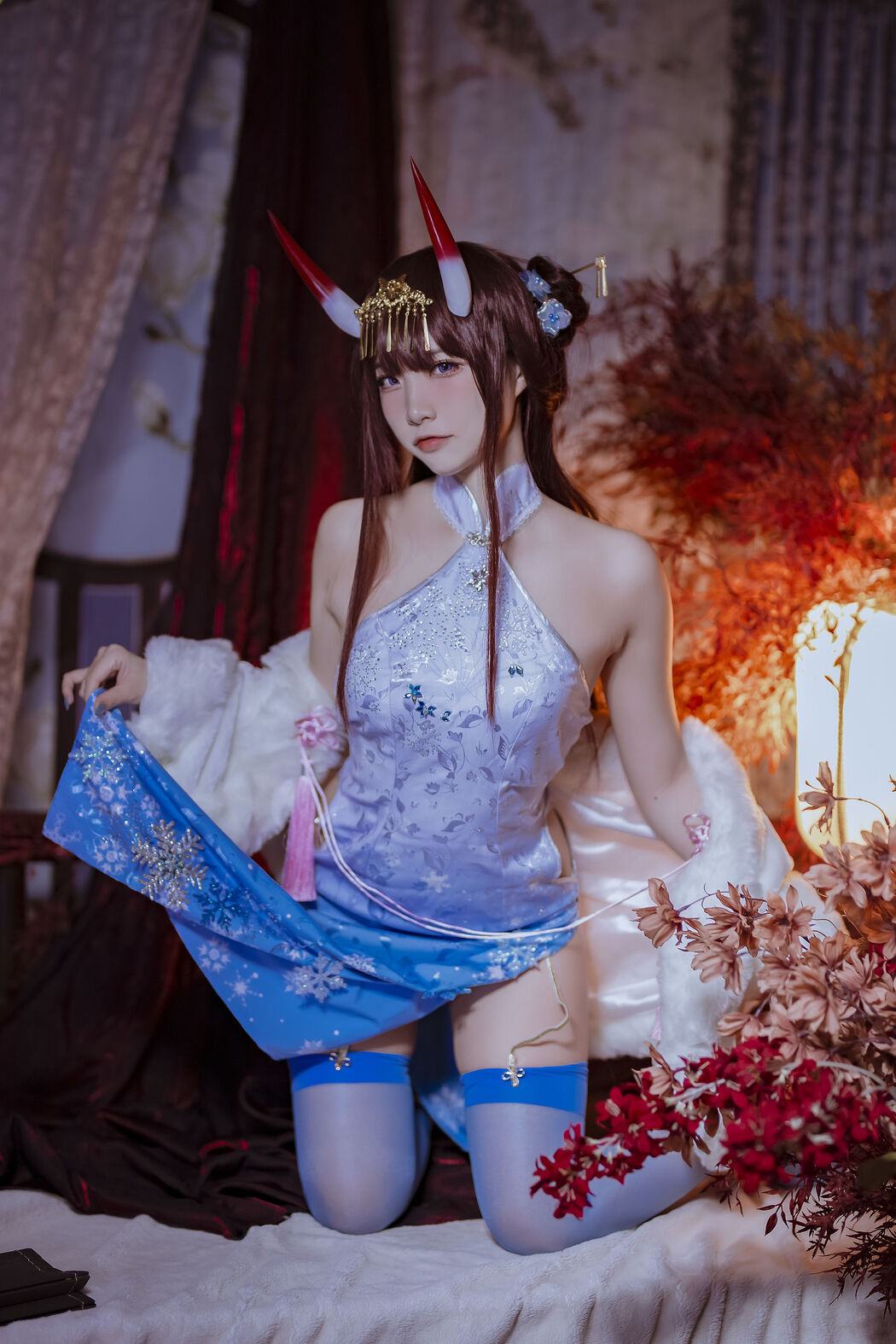 [COS Welfare] Popular Coser Nizo Nisa - Azur Lane Noshiro Cheongsam