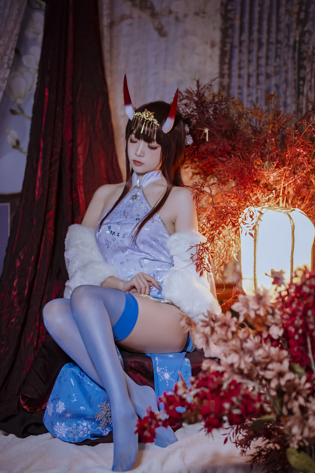 [COS Welfare] Popular Coser Nizo Nisa - Azur Lane Noshiro Cheongsam