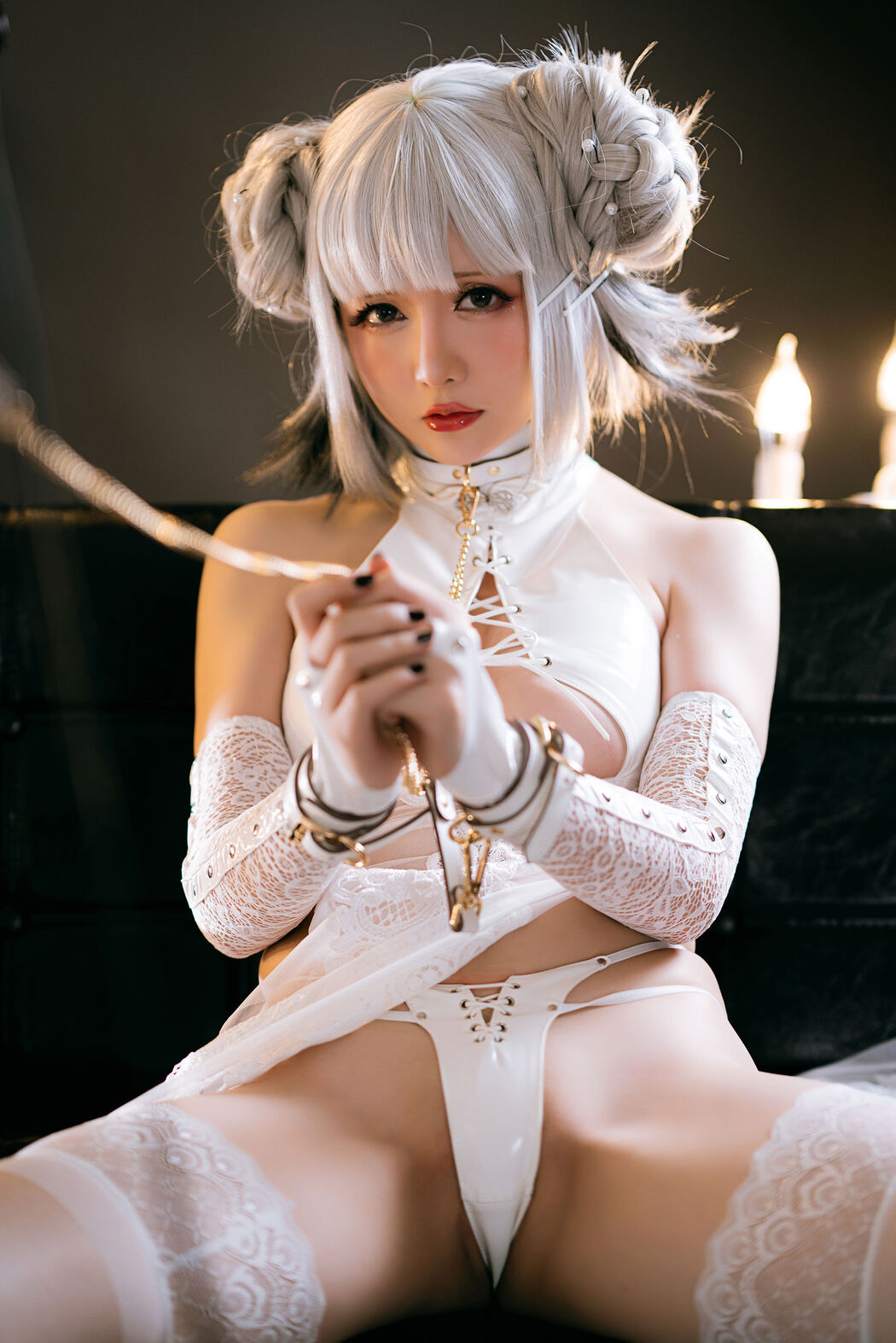 [COS Welfare] Miss Coser Star Chichi - White Dog Gou Cheongsam