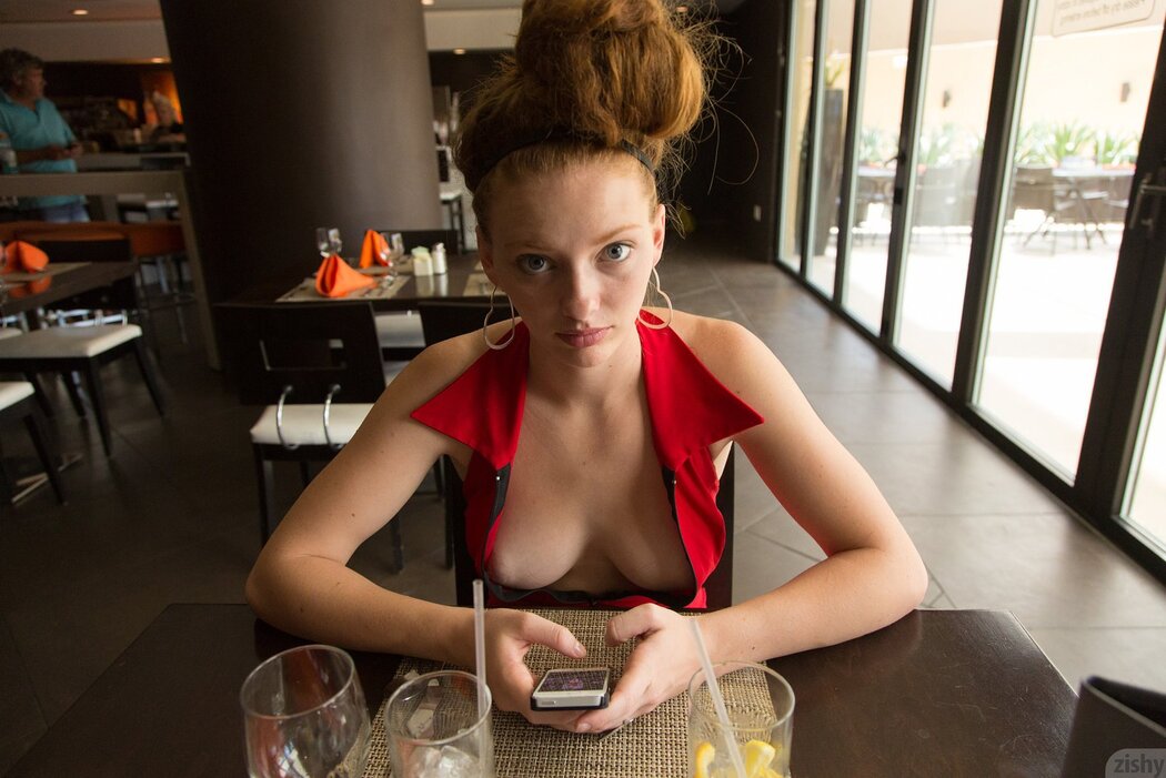 Bare Boobs Of Women In A Cafe