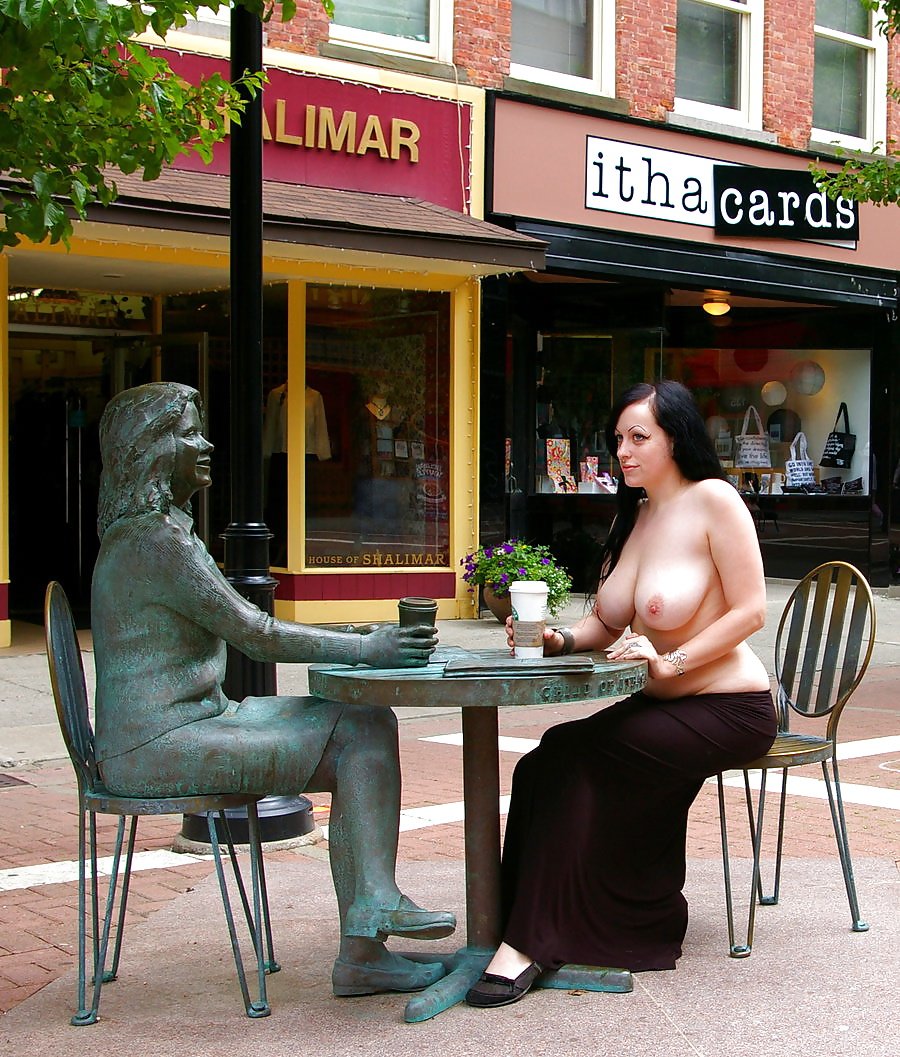 Bare Boobs Of Women In A Cafe