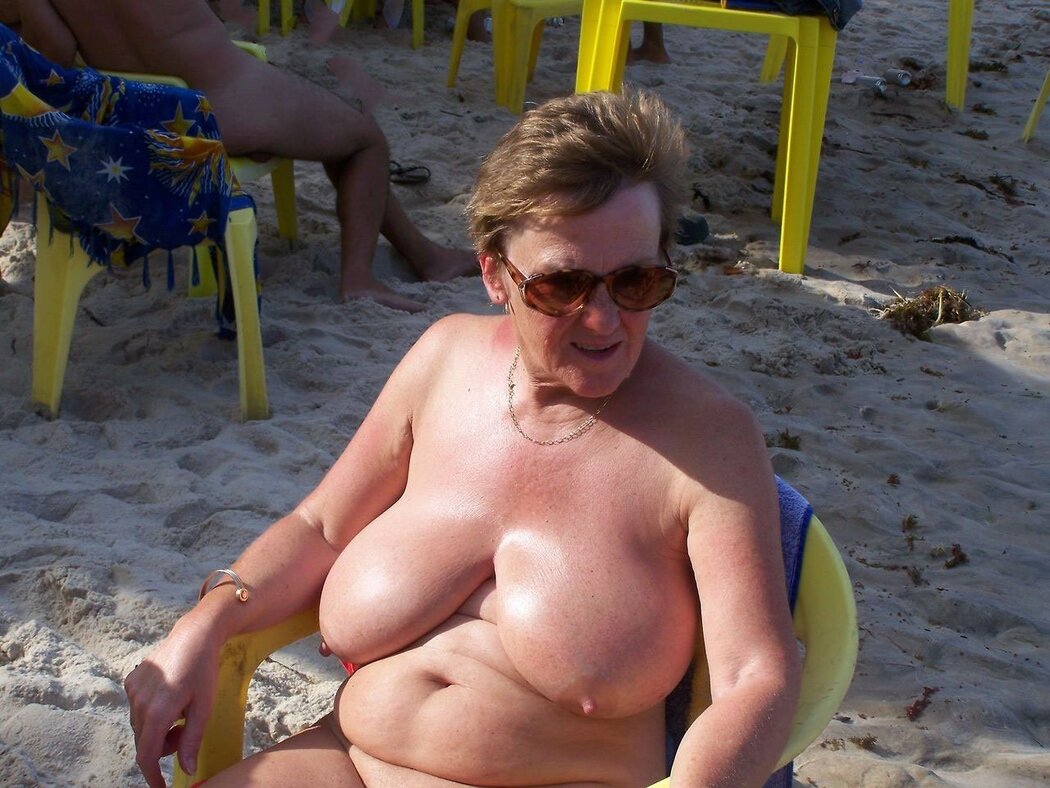 Big Granny Tits On The Beach