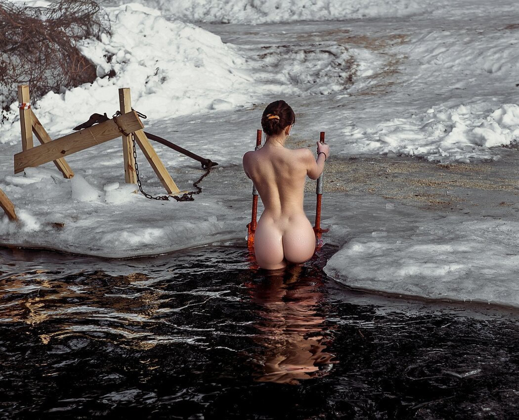 Naked Tits In The Ice Hole