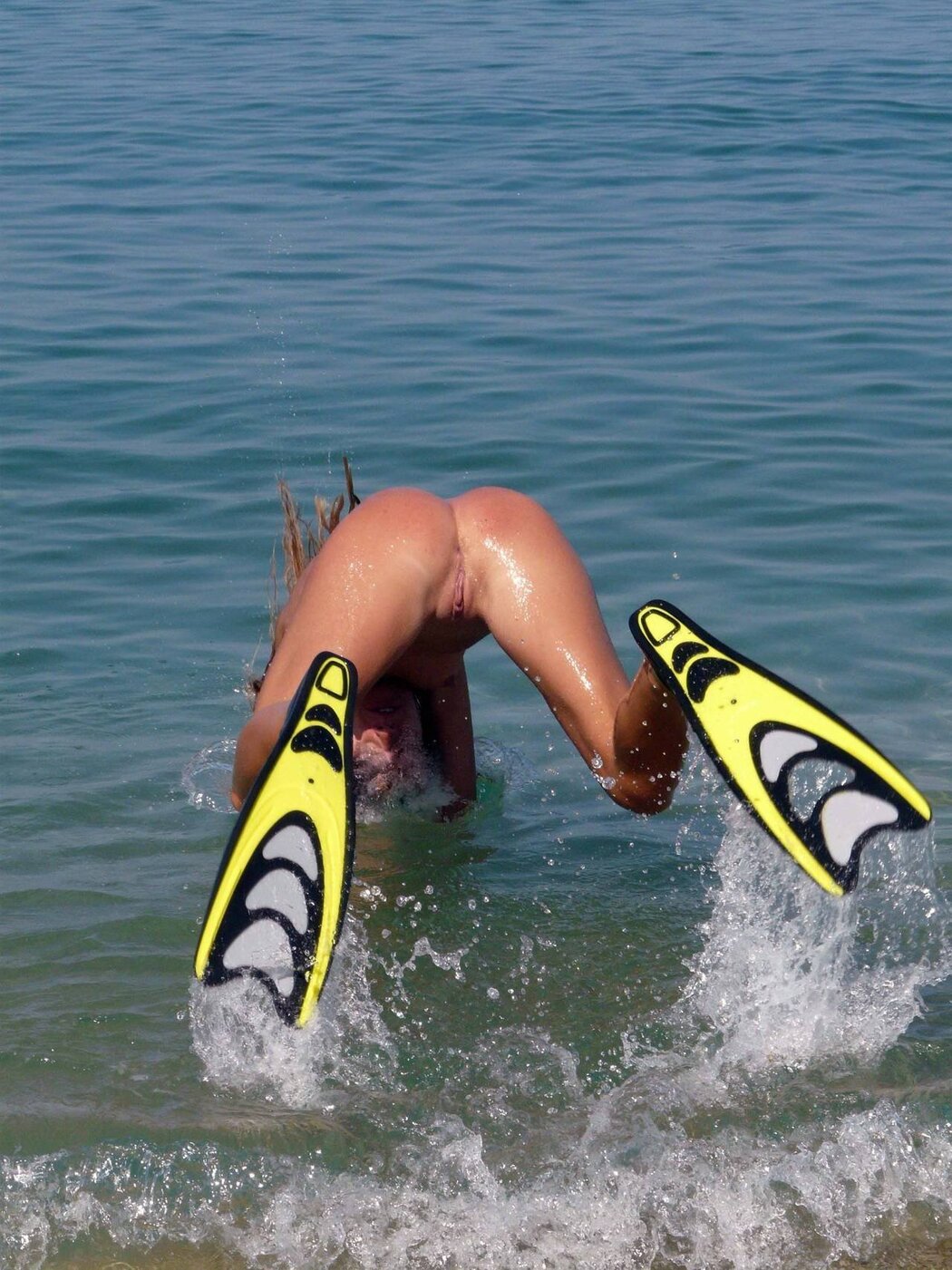 Nude Girl Snorkeling