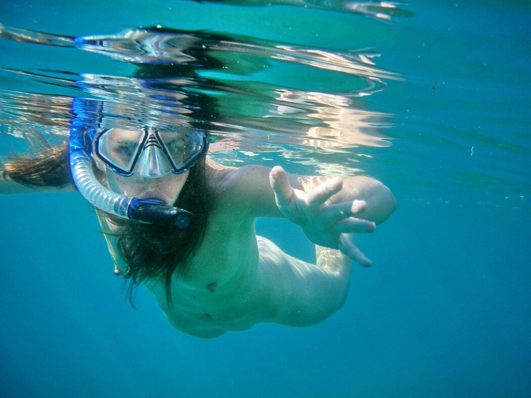 Nude Girl Snorkeling