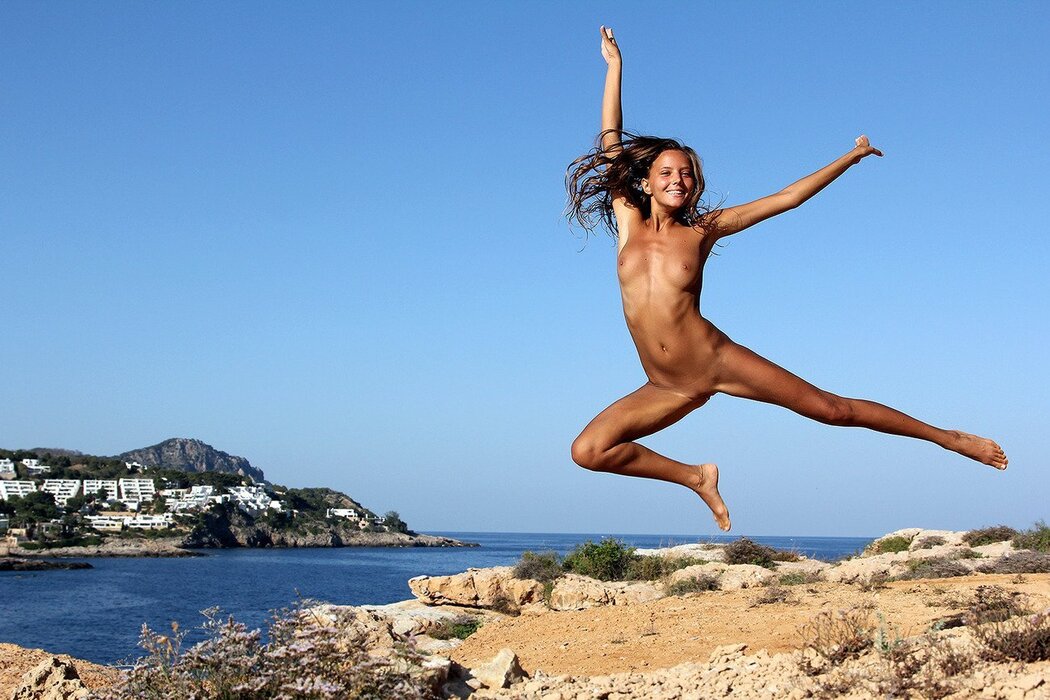 Naked Girl Jumping
