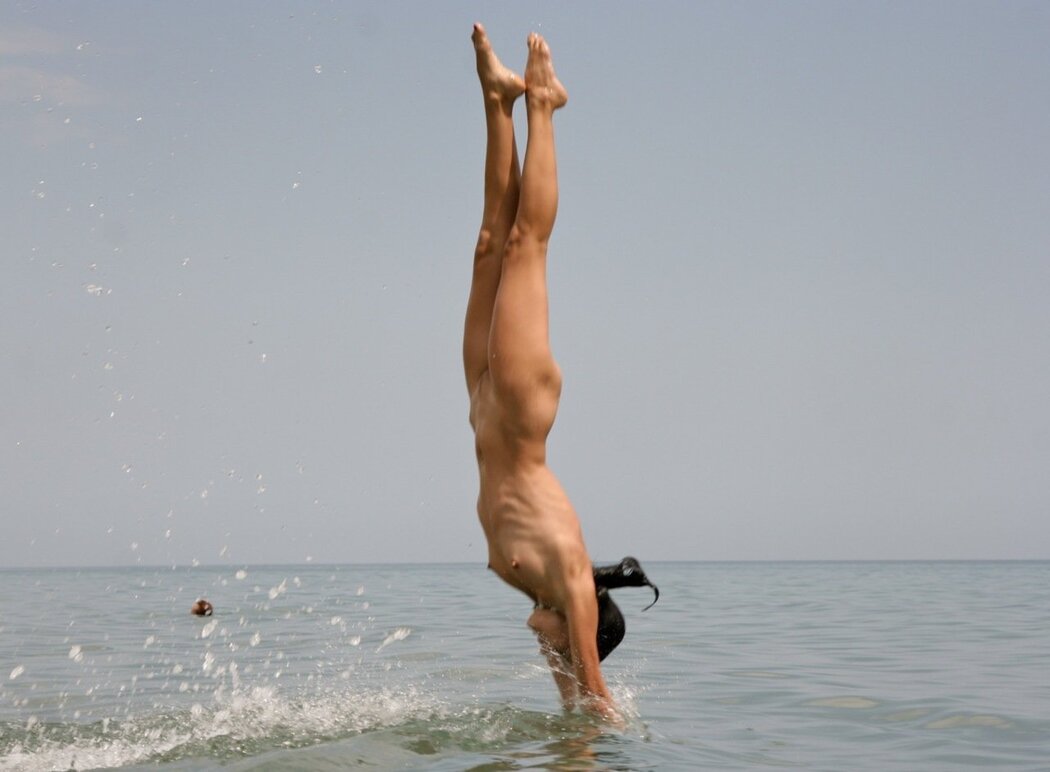 Naked Girl Jumping
