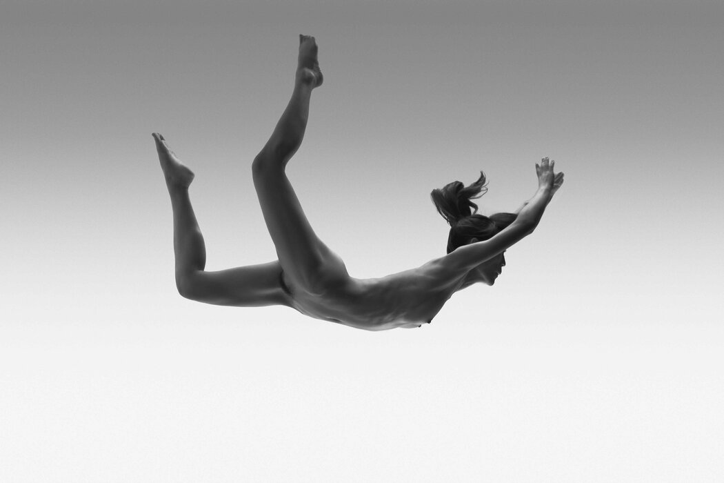 Nude Girl Jumping