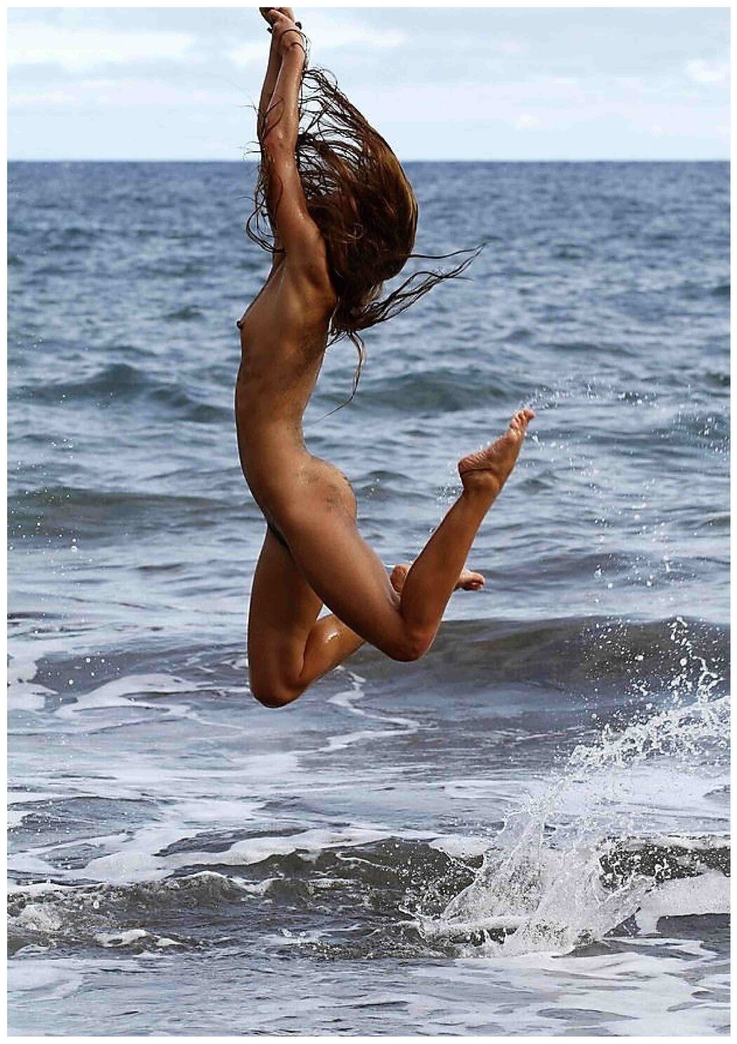 Nude Girl Jumping