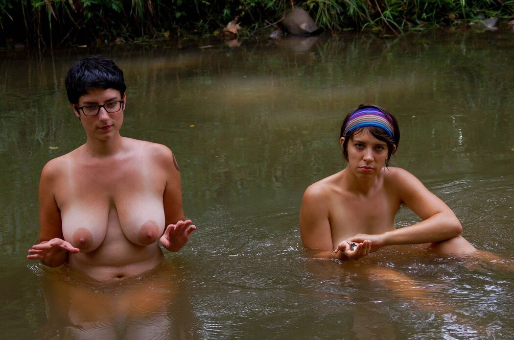 Bathing In River Nude