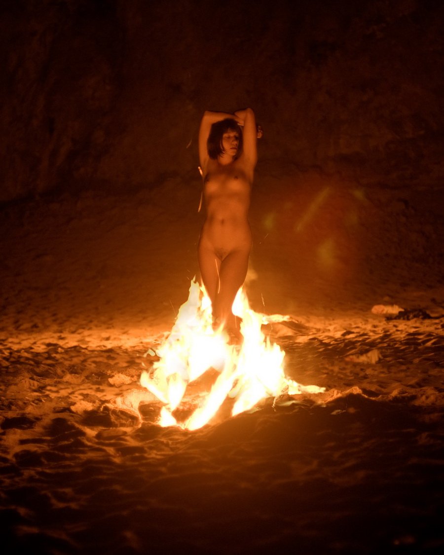 Nude Girl On Fire