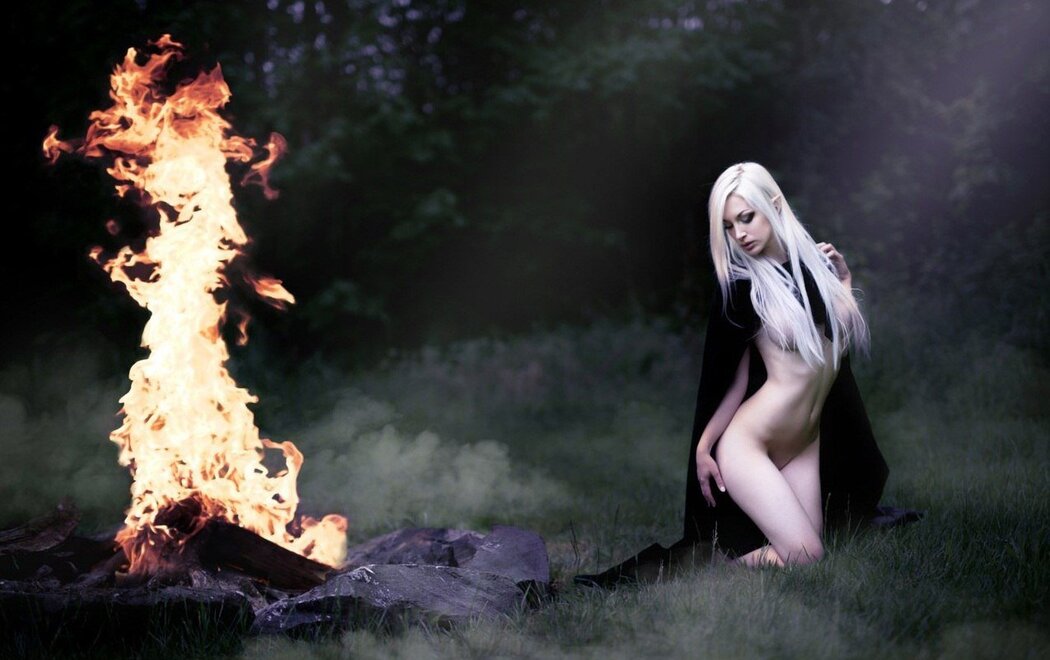 Nude Girl On Fire