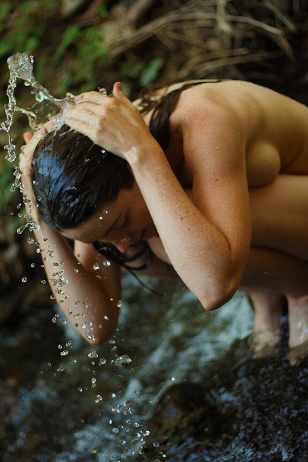 Nude Bath In The River