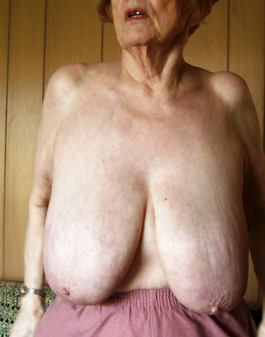 Huge Saggy Granny Boobs