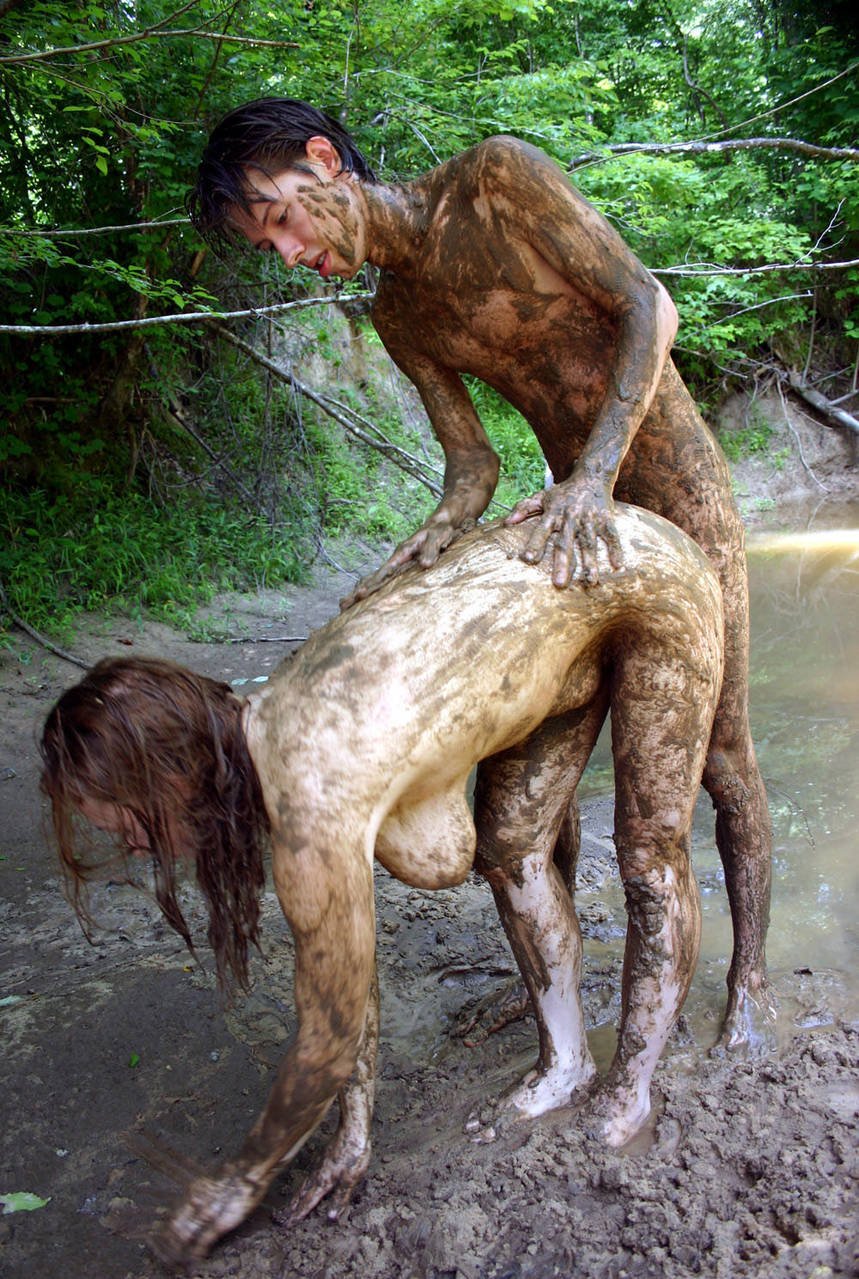 Naked Girl In Mud