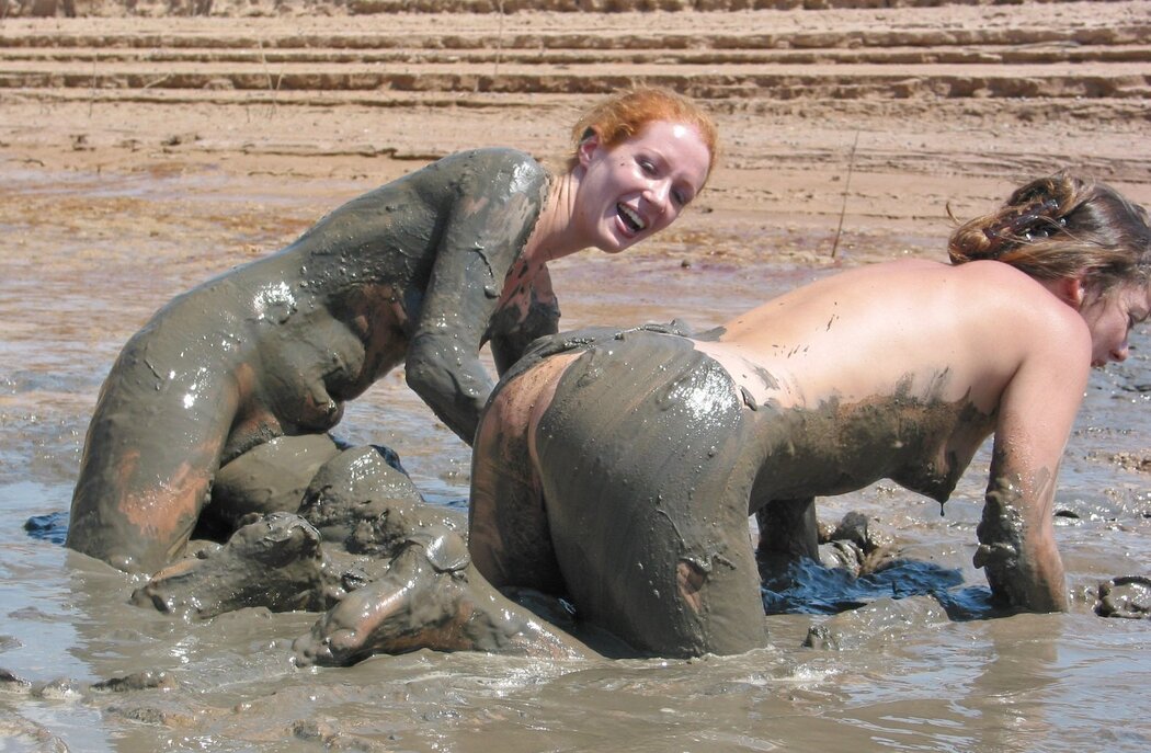 Naked Girl In Mud