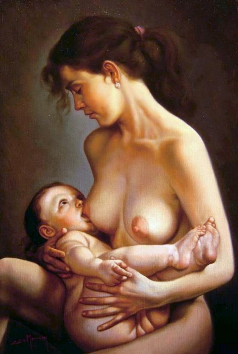 Women Breastfeeding Naked