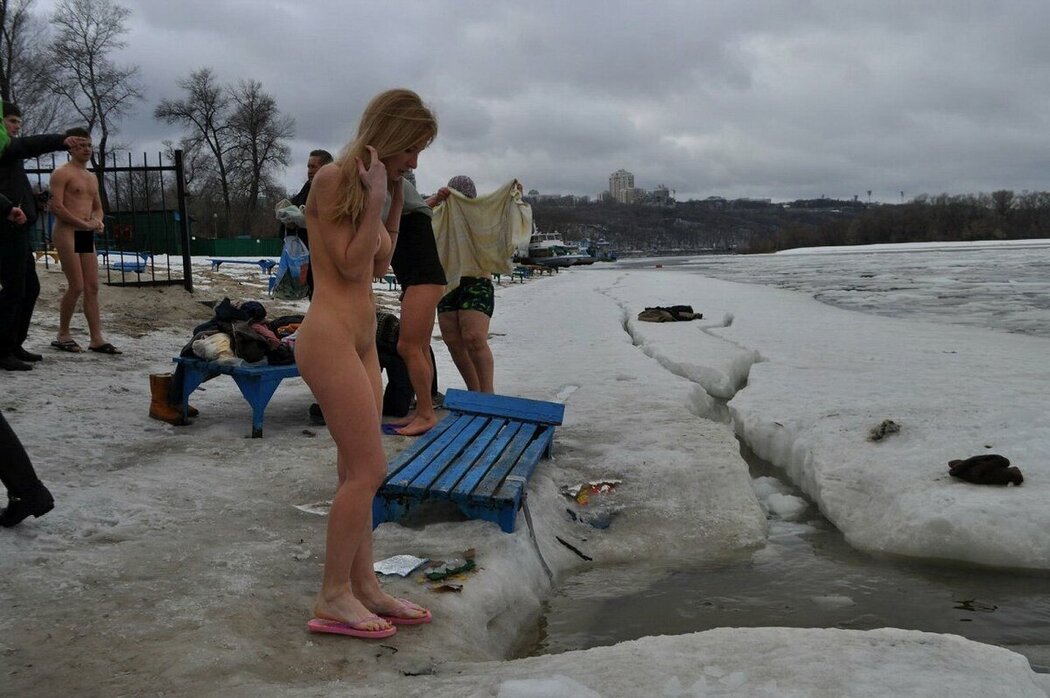 Nude Ice Swimming