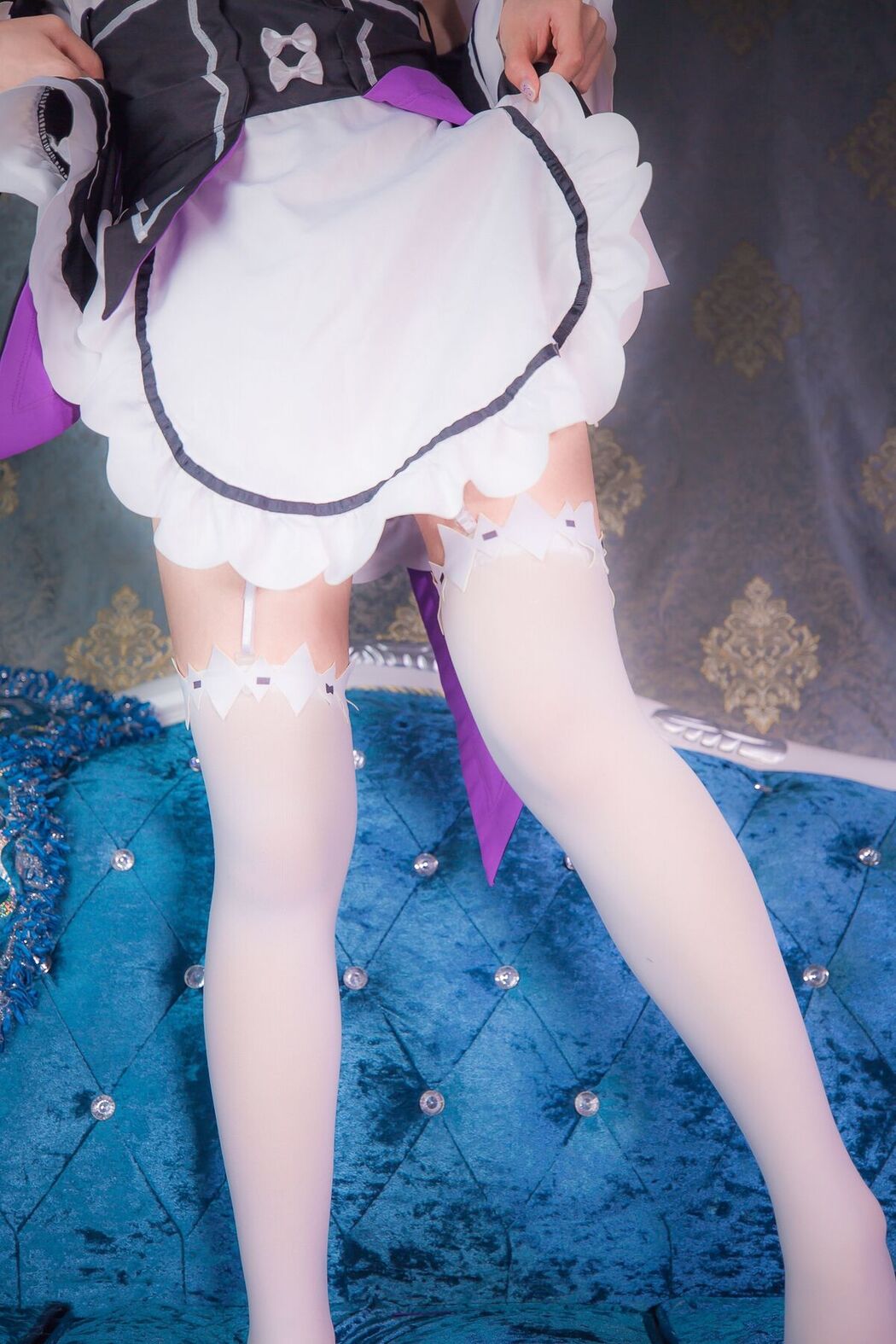 Coser@喵嗚少女 – 定制福利cos雷姆 微胖可愛美少女 白虎逼萝莉