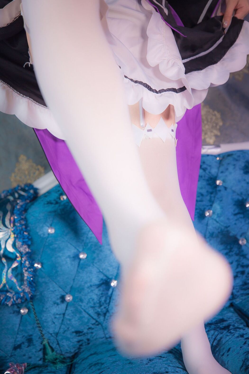 Coser@喵嗚少女 – 定制福利cos雷姆 微胖可愛美少女 白虎逼萝莉