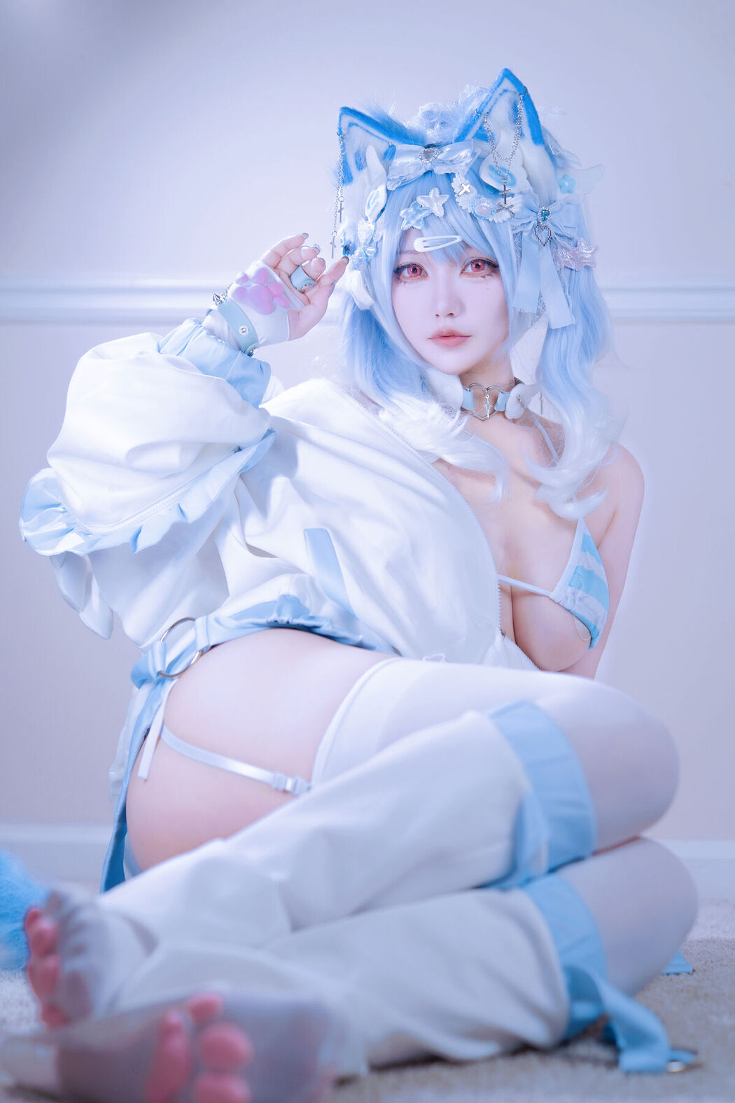 Coser@狐洛洛子 – 水色猫猫头