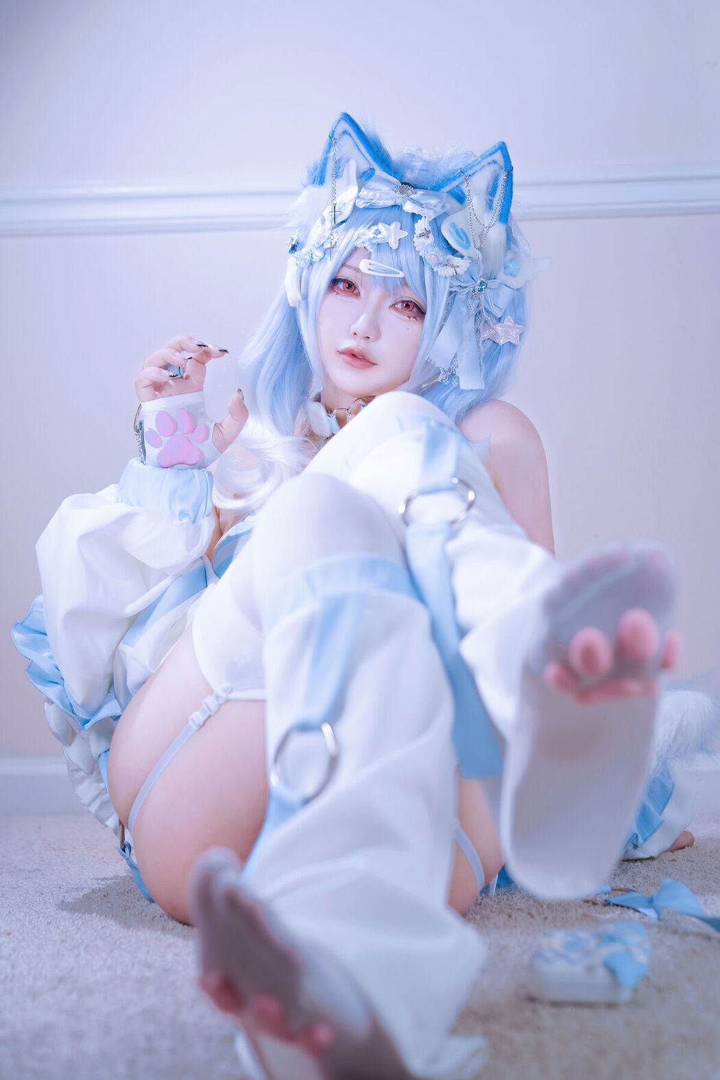 Coser@狐洛洛子 – 水色猫猫头