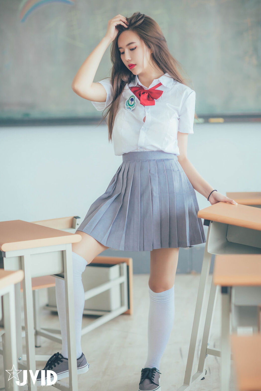 JVID Mu Mu Sen 木木森 – 直擊教室没人 放課後特别授課 美巨乳の健康教育 全裸性感誘惑 Part1